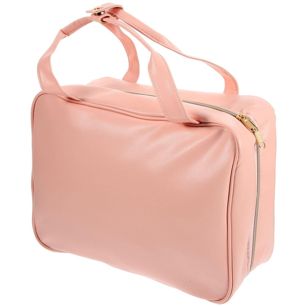 CTIRCHIU Waterproof Hanging Travel Toiletry Bag for Women, Cube Storage Organizer with Hook, Medium Pink Cosmetic Makeup Organizer for Travel and Bathroom Storage