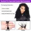 Vallbest Burmese Curly Crochet Human Hair 22 Inch 60g Feather Crochet Human Hair Pre-Separated Invisible Miracle Knots Human Crochet Hair Extensions for Black Women view 4