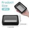 2PCS Small Cotton Swab Holder for Travel, Portable Floss Pick Holder Metal Empty Cotton Ball Hold, Refillable Travel Floss Picks Case with Dustproof Lid for Hair Ties Small Items, Black view 2