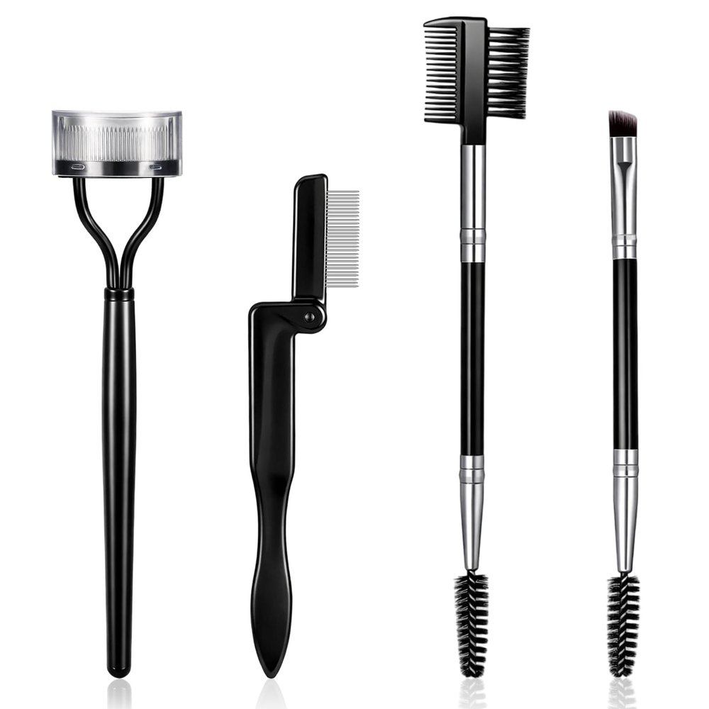 4PCS Eye Brow Brush for Women Eye Lash Brush Double Head Eyes Lash Comb Separator Eyebrow Brushes and Comb Mascara Separator Tool Eyelash Tint Kit for Removes Clump Mascara Eyes Makeup Tools