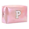 Gooddyiyukey Initial Makeup Bags for Women, Small Waterproof Portable PU Leather Cosmetic Bags with Zipper,Preppy Makeup Brush Case,Cute Fashion Mini Travel Make Up Bag for Women Friend Teen Mom view 1