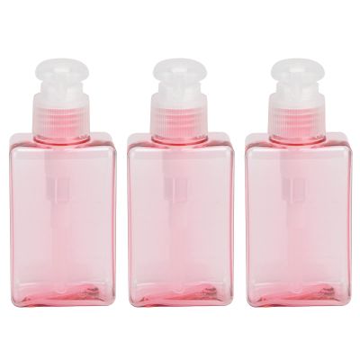 Travel Bottle Pump Bottle Soap Dispenser Bottle 3PCS 100ml Refillable Plastic Empty Pump Bottles for Lotion Shampoo Body Wash Transparent Pink 4.61in Height Dressing Rooms