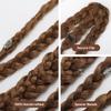 NTYNTY Viking Hair Extensions for Men 24" Handcrafted Clip In Braided Ponytail Hairpiece for Halloween Viking Costume Renaissance Warrior Accessories - Warm Brown with Highlights view 2