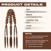 NTYNTY Viking Hair Extensions for Men 24" Handcrafted Clip In Braided Ponytail Hairpiece for Halloween Viking Costume Renaissance Warrior Accessories - Warm Brown with Highlights view 3