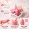 4PCS Pink Makeup Sponge Set, Latex-Free Makeup Sponges for Foundation, Concealer, Powder & Cream Cosmetics, Soft Blending Sponge Applicators with Storage Case for Wet & Dry Use view 3