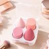 4PCS Pink Makeup Sponge Set, Latex-Free Makeup Sponges for Foundation, Concealer, Powder & Cream Cosmetics, Soft Blending Sponge Applicators with Storage Case for Wet & Dry Use view 4