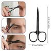 Eyebrow Trimmer Scissors, 3 Pcs Eyebrow Scissors with Comb for Men Women, Black Nose Hair Scissor Precision Eye Brow Grooming Trimming Kit for Eyebrows, Nose Hair, Mustache, Beard, Eyelash view 4
