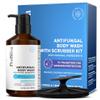 ProBliva Antifungal Body Wash Treatment Soap - Jock Itch, Ringworm, Back Acne, Tinea & Foot Odor Skin Relief Cleanser Gel with Tea Tree Oil & Tolnaftate for Men and Women (with Brush Kit) view 1