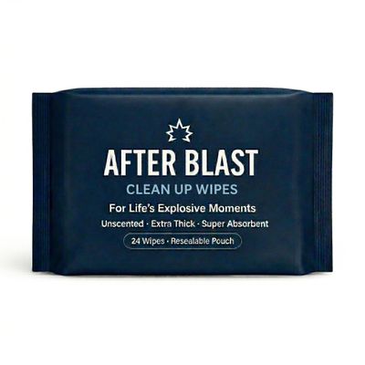 Post-Action Cleanup Wipes Extra Large Ultra-Thick pH Balanced Unscented After Fun Wipes Funny Useful Bachelor Gag Gift Nightstand & Travel Ready Gifts for Him or Her