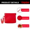 Snap Button Closure Pouch, 4.3 in Storage Organizer with Detachable Wrist Strap & 12 Constellation Badges - Self-closing Multipurpose Bag for Cosmetics, Lipstick, Earbuds, Change, Jewelry (Red) view 4