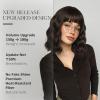 Lumitressa Natural Brown Wavy Bob Wig with Bangs, 14 Inch Shoulder Length Wig for Women view 2