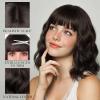 Lumitressa Natural Brown Wavy Bob Wig with Bangs, 14 Inch Shoulder Length Wig for Women view 3