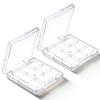 2Pcs Portable Empty Makeup Palette, Empty 9-Grid Eyeshadow Depotting Case, Transparent Makeup Dispensing Storage Boxes for Women Girls Travel DIY Eyeshadow Powder Blush Lipstick view 1