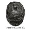 FACE MIRACLE Undetectable Hair System for Mens Toupee with Swiss Lace & Bleached Knots Toupee For Men Hair Piece Natural Hairline Mens Hairpiece 7X9#1B50#1B Off Black+50% Grey 100% Density view 2