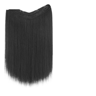 ALLUREMOUR Synthetic Long Straight U-Shaped Half Wig Hair Clip In One-piece Hair Extension Invisible Natural Fake Hairpiece For Wome (T1/35)