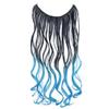 ALLUREMOUR Women's Hairpiece One Piece Ombre Color Hair Extension Wavy & Straight Invisible Wire Secret Fish Line No Clips Synthetic Hair (Wavy-BlackTturquoise) view 1