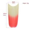 ALLUREMOUR Women's Hairpiece One Piece Ombre Color Hair Extension Wavy & Straight Invisible Wire Secret Fish Line No Clips Synthetic Hair (Wavy-BlackTturquoise) view 2