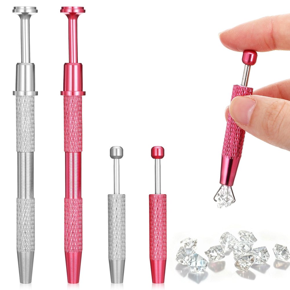 2 PCS Piercing Ball Grabber Tool Set Stainless Steel Jewelry Grabber 4 Claw Diamond Tweezers for Piercing Changing Earring Ball Grabbers Septum Balls Screw Tool Nose Ring Balls Grabbers