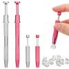 2 PCS Piercing Ball Grabber Tool Set Stainless Steel Jewelry Grabber 4 Claw Diamond Tweezers for Piercing Changing Earring Ball Grabbers Septum Balls Screw Tool Nose Ring Balls Grabbers view 1