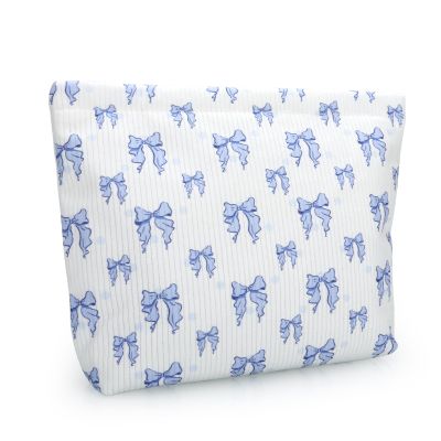 JINSI Travel Makeup Bag for Women Corduroy Cosmetic Bags (Bows)