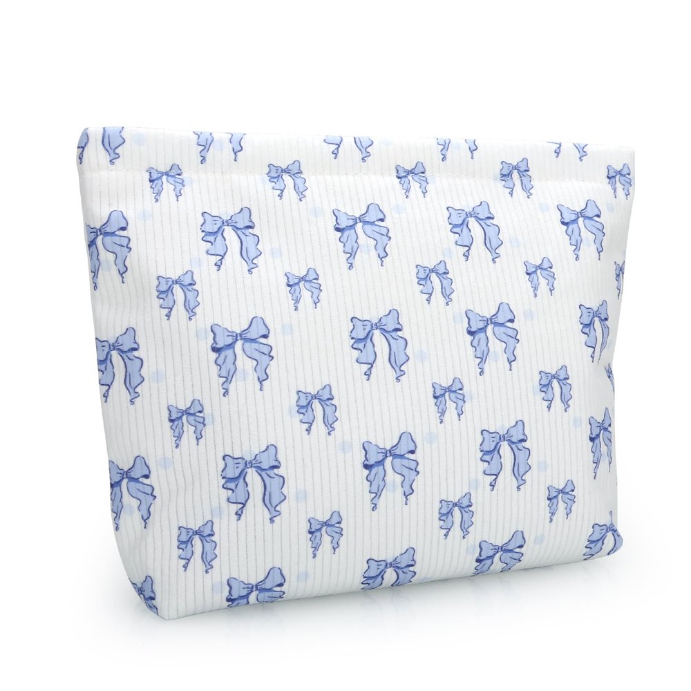 JINSI Travel Makeup Bag for Women Corduroy Cosmetic Bags (Bows)
