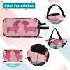 ElliTarr Pink Striped Dachshunds and Hearts Makeup Bag Travel Cosmetic Bag Toiletry Bag Organizer with Compartments Handle Women Men Gifts view 4
