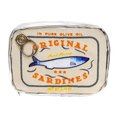 Funny Sardine Tin Makeup Bag, Canned Fish Shaped Cosmetic Pouch & Pencil Case,Creative Cute Pouch for W