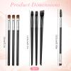 6 PCS Small Eyeshadow Brushes Angled Eyeliner Brushes Double Brow Brush Flat Round Eyebrow Brush for Eyeshadow Brows Eyeliner view 2