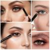 6 PCS Small Eyeshadow Brushes Angled Eyeliner Brushes Double Brow Brush Flat Round Eyebrow Brush for Eyeshadow Brows Eyeliner view 3