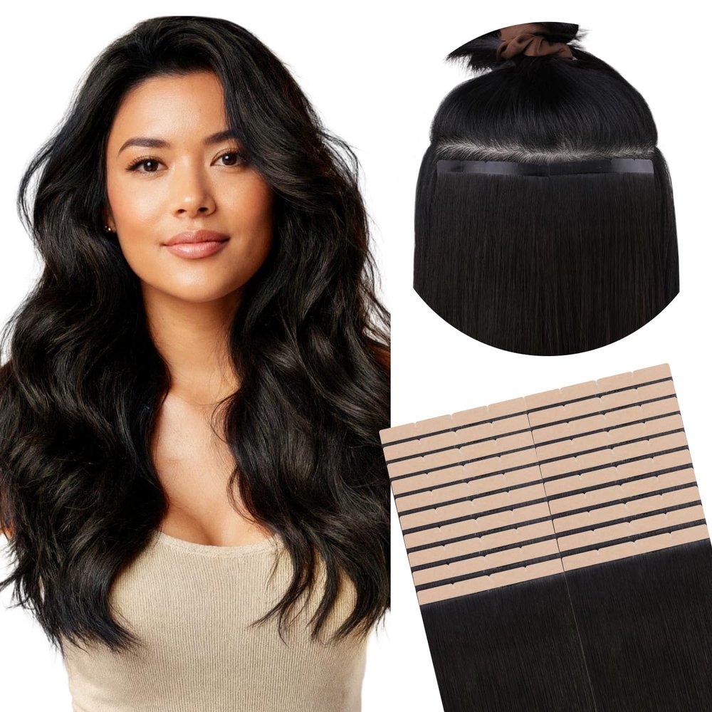 GOO GOO Tape In Weft Hair Extensions, 8cm Wide Tape, 16inch 20pcs 160g