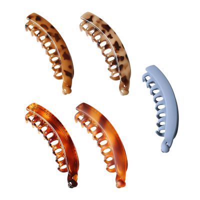 KEIYANA 5Pcs Retro Banana Shaped Hair Clip Strong Hold Hairpins For Different Hair Type Slip Resistant Design