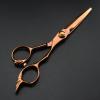 Professional 6-inch Hair Cutting Shears - Japan 440C Bronze Scissors for Precision Haircuts, Thinning, and Barber Hairdressing view 3