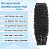 Beautymoon Burmese Curly Bundles Human Hair 14A Human Hair Bundles (18 20 22 Inch) 100% Unprocessed Wet and Wavy 3 Bundles with Spiral End Curly Hair Extensions for Women Double Weft Natural Black view 4