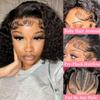 Perselene Deep Wave Bob Wig Human Hair Pre Plucked 180 Density 13x4 HD Lace Frontal Deep Wave Wigs for Black Women Short Bob Wigs Human Hair Natural Color 12 Inch view 2