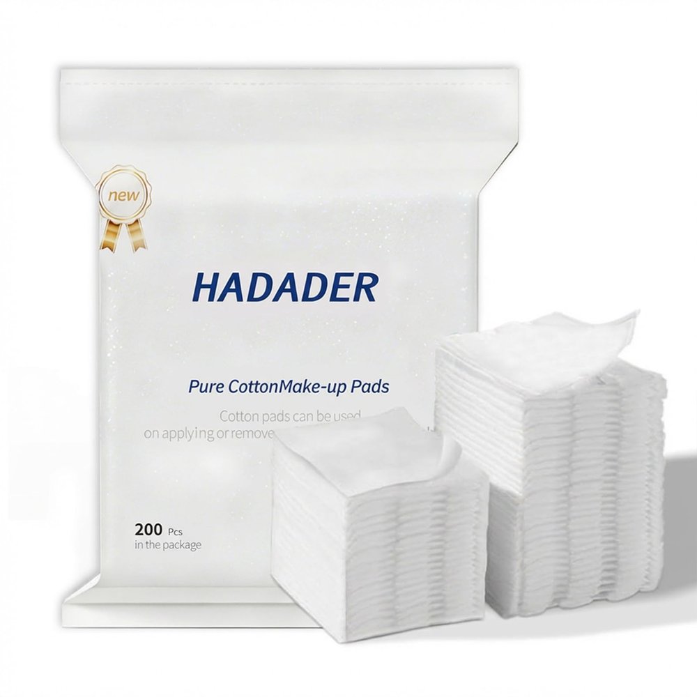 Cotton Pads - Includes 200 Squares - for Softener Application & Makeup Removal - 100% Natural, Super Soft
