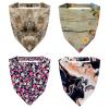 RODAILYCAY 4 Piece Triangle Head Scarf, Colorful Flower Floral Pattern Chiffon Hair Kerchief, Elastic Hair Scarf Bandanas for Women Girls view 1