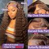 CITY GIRL 34 Inch Brown Lace Front Wigs Human Hair Pre Plucked 13x4 Hd Transparent Lace Frontal deep Wave Human Hair Wig For Women 200 Density Chocolate Brown view 2