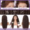 CITY GIRL 34 Inch Brown Lace Front Wigs Human Hair Pre Plucked 13x4 Hd Transparent Lace Frontal deep Wave Human Hair Wig For Women 200 Density Chocolate Brown view 3