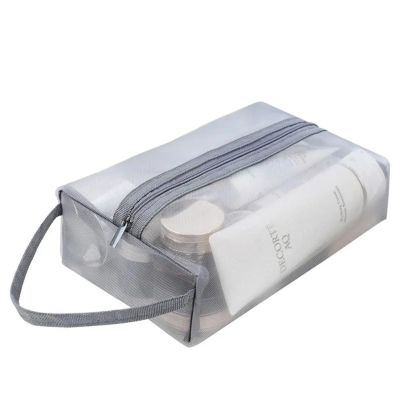 KFVIM Mesh Stationery Bag Men Make Up Bag Korean Storage Makeup Bags Women Cosmetic Pouch Zipper Makeup Bags (L)