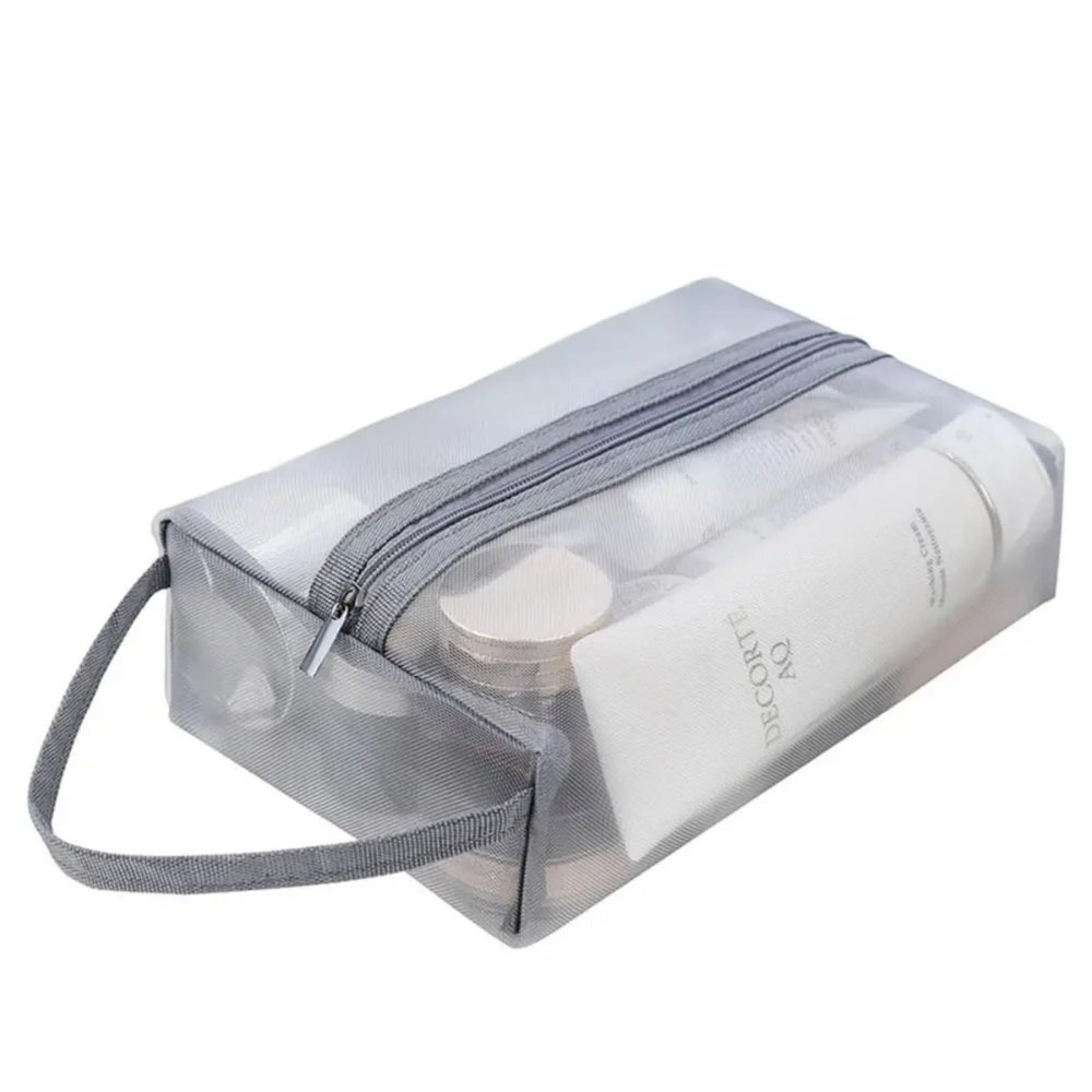 KFVIM Mesh Stationery Bag Men Make Up Bag Korean Storage Makeup Bags Women Cosmetic Pouch Zipper Makeup Bags (L)