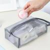 KFVIM Mesh Stationery Bag Men Make Up Bag Korean Storage Makeup Bags Women Cosmetic Pouch Zipper Makeup Bags (L) view 4