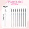 10 Pack Professional Cuticle Nail Drill Bit Diamond Flame Cuticle Drill Bits for Nails 3/32'' Shank Cuticles Clean Drills Bit Manicure Pedicure Tools with Case for Dead Skin Removal view 4