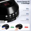 HoMove UV LED Nail Lamp Professional, 72W Cordless Nails Lamp with Fan, LED Light for Gel Nails, Nail Dryer with 45 Beads, Perfect for Salon Manicure, Pedicure(Glossy Black) view 4