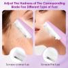 Smooth Dermaplane Razor for Women Facial Peach Fuzz Remove - Facial Hair Removal Kit with 12 Blades, 3 Speeds & LED Light view 4