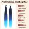 TruYang Braid Ponytail Extensions Straight Black to Blue 26 Inch view 2