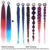 TruYang Braid Ponytail Extensions Straight Black to Blue 26 Inch view 4