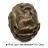 FNY HAIR 0.06mm Ultra Thin Skin Mens Hair System Human Hair Toupee For Men Natural Hairline V-Looped Mens Hairpiece Real Skin Hair Replacement System 6X9#1710 Dark Ash Blonde+10% Gray view 2