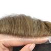 FNY HAIR 0.06mm Ultra Thin Skin Mens Hair System Human Hair Toupee For Men Natural Hairline V-Looped Mens Hairpiece Real Skin Hair Replacement System 6X9#1710 Dark Ash Blonde+10% Gray view 3