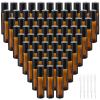 64 Pcs Amber Roller Bottles for Essential Oils - 10ml Refillable Essential Oil Roller Bottles Set with Transfer Pipettes, Glass Stainless Steel Roll On Ball Applicator for Perfume, Essential Oils view 1