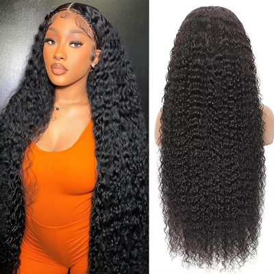 OUX Deep Wave Lace Front Wigs Human Hair Real 280 Density 13x6 HD Lace Front Wigs Real Human Hair Wig Pre Plucked Deep Curly Wig for Black Women Triple Lifespan 3X (Black Wig 280 Density, 20 Inch)